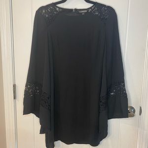 Black express dress with bell sleeves